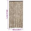 VidaXL Rideau Anti-mouches, Store Anti-insectes avec Crochet, Rideau de Porte Longueur et Largeur Réglables, Beige et Marron 377389