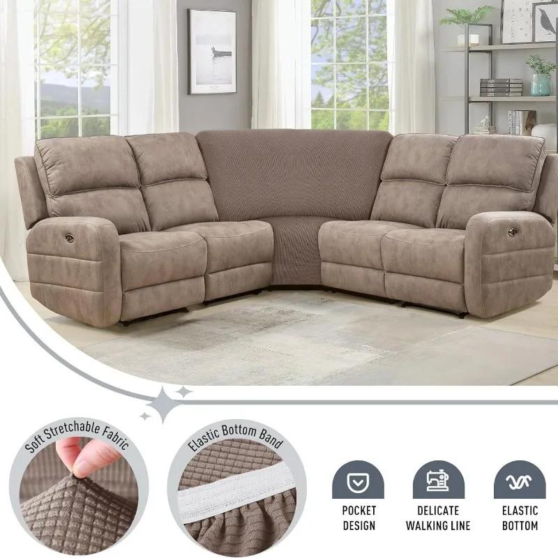 Corner Sofa Cover Stretch Corner Couch Cover Furniture Protector for Living Room L Shape Slipcover Couch Additional Seat
