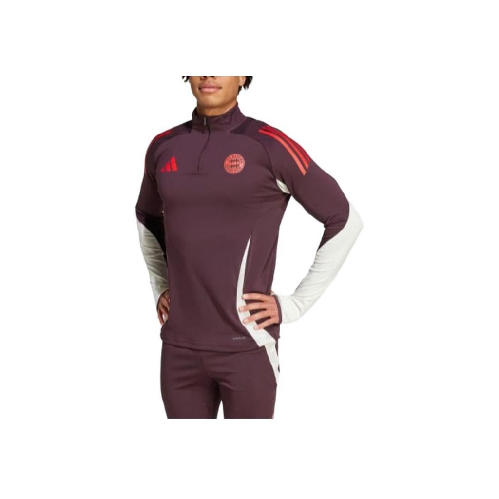 Adidas Tiro 24 Bayern Munich Training Striped Long Sleeve Football Shirt Men Tops Dark-Chestnut IS9941
