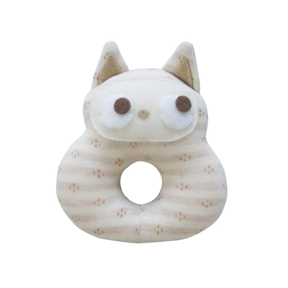 

Погремушка из органического хлопка в виде совы, пищалка, детские товары, детская игрушка, сова [Сделано в Японии]