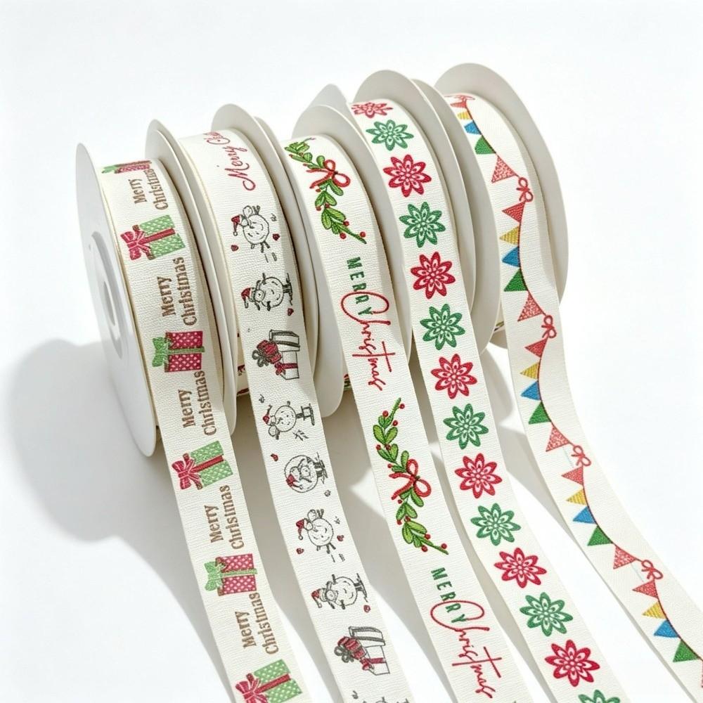 10 Yards Christmas Ribbon Christmas Print Christmas Craft Ribbon  Holiday Decoration