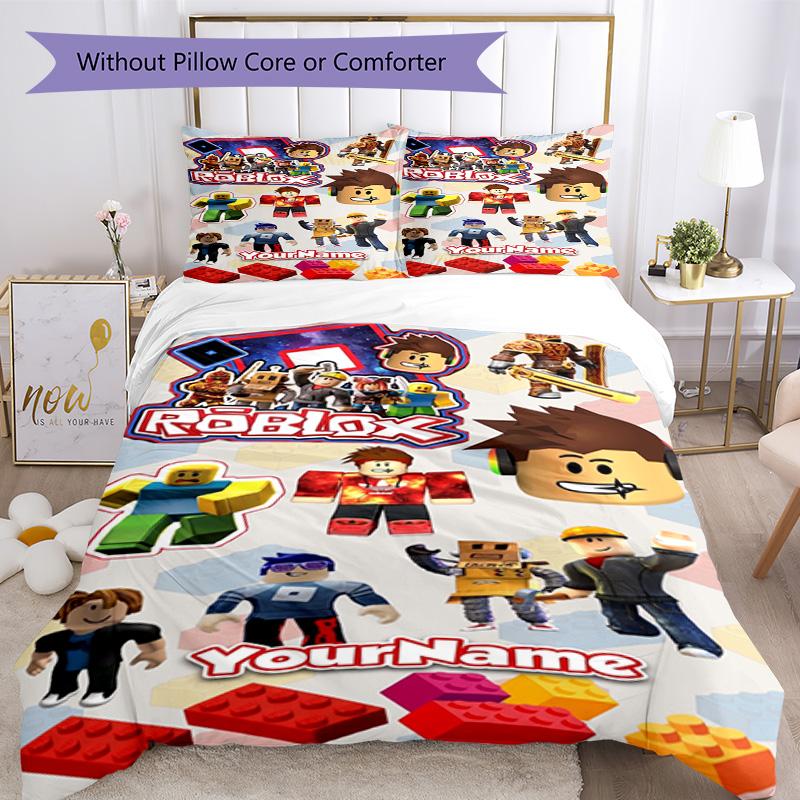 Roblox 491 Customize Your Name Bedding Set Breathable Duvet Cover with Pillowcases Home Decoration Birthday Gift