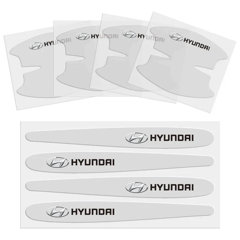 

8Pcs Car Sticker Door Handle Bowl Scratch Protective Stickers For HYUNDAI i20 i30 Tucson i10 ix35 i40 Azera GDI Car Accessories