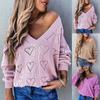 Women Casual Fashion Loose Long-sleeved Color Top Sweater