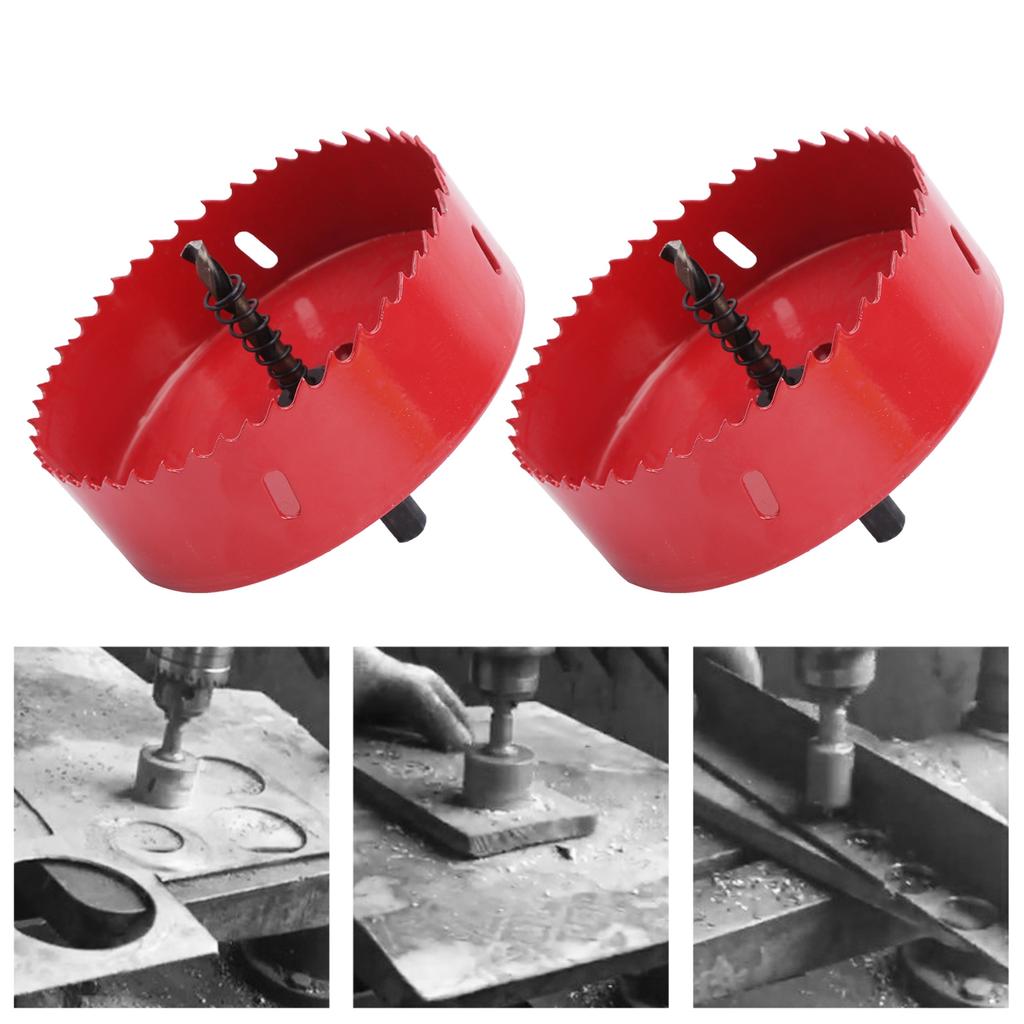 2 Sett BiMetall Hullsag Kuttersett for Aluminiumplate PVC Jernplate Hullåpning 120165mm(90 mm )