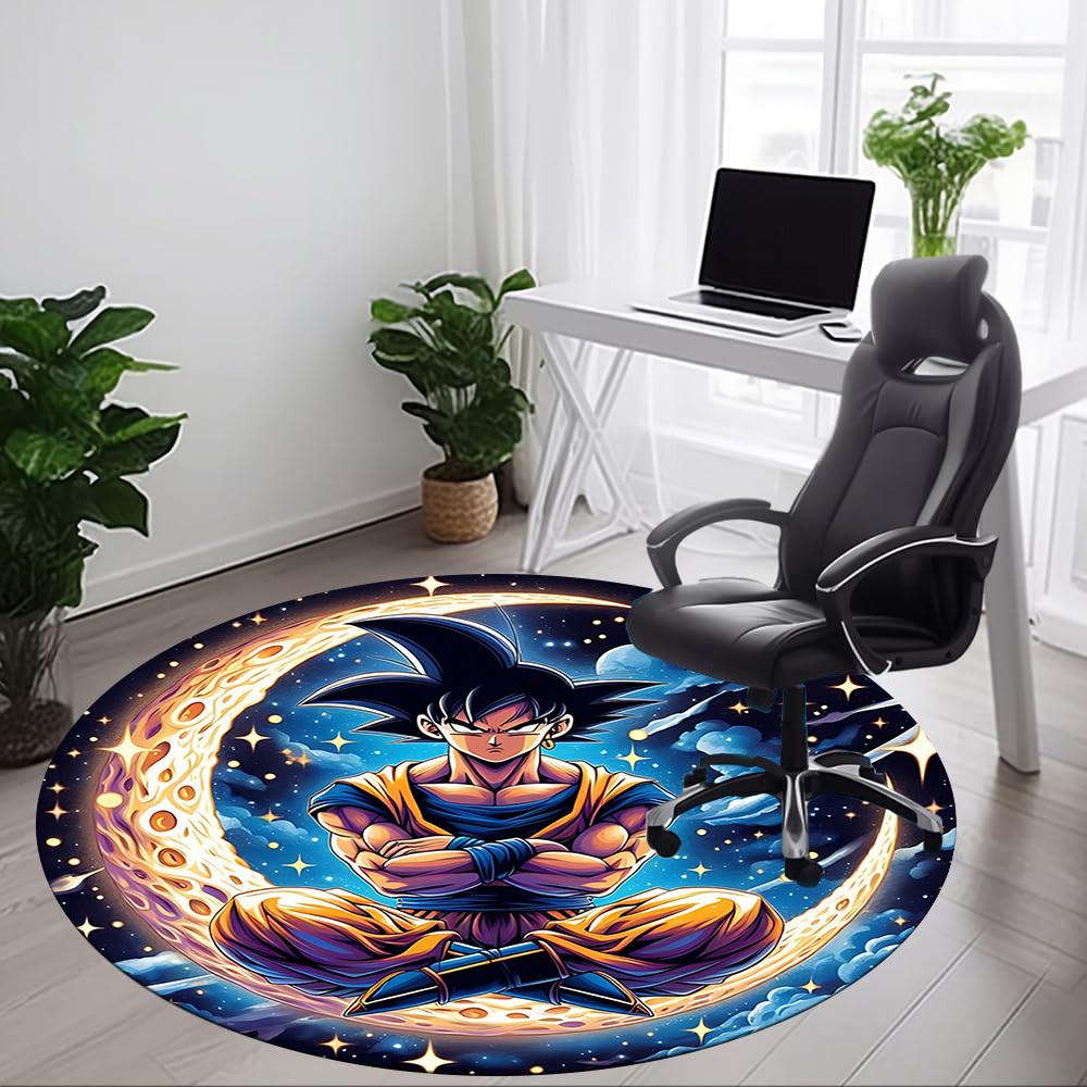 1pc Dragon Ball Office Round Area Rug, Indoor Mat Suitable For Office, Under Office Chairs Bedroom Living Room Home Decor, Room Deco