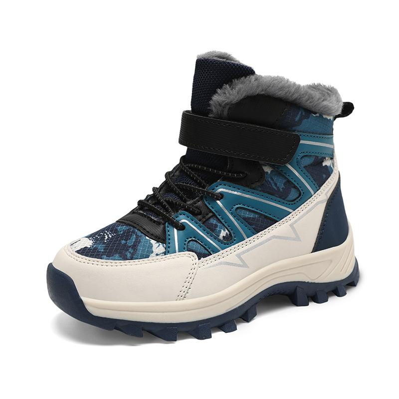 Crianças botas de neve quente crianças inverno sapatos de algodão antiderrapante neve ao ar livre quente botas de pelúcia alta superior quente calçado peludo à prova dwaterproof água tênis quentes