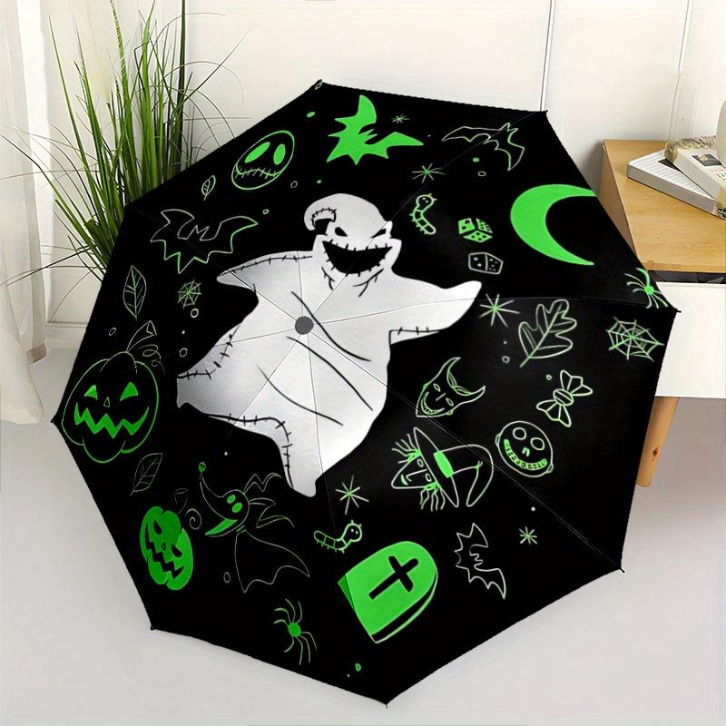 

1pc Oogie Boogie Nightmare Before Christmas Automatic Folding Umbrella - 3 Folding Design, Vivid Cartoon Pattern, Suitable for Outdoor Activ