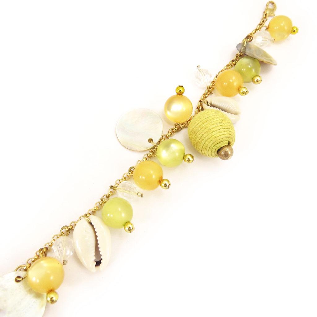 Les Trésors De Lily [D7757] - 'Salsa' Green Yellow Designer Bracelet