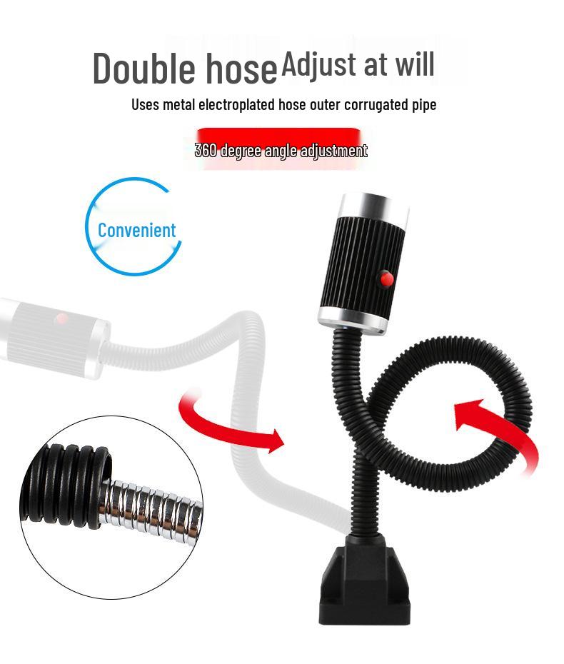 Nine Machine Tool Gooseneck Magnetic Work Light - 3W/6W/9W, 24V/220V, Strong Magnetic Base, Long Arm