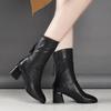 Fashion Winter High Heels Back Zipper Black All-matching Fashion Women's Boots Wear Comfortable Women's Boots Platform Shoes Shoes High