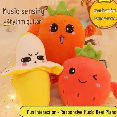 Interactive Musical Fruit-Themed Dolls: Banana, Strawberry, and Carrot Piano Toys for Parent-Child Fun