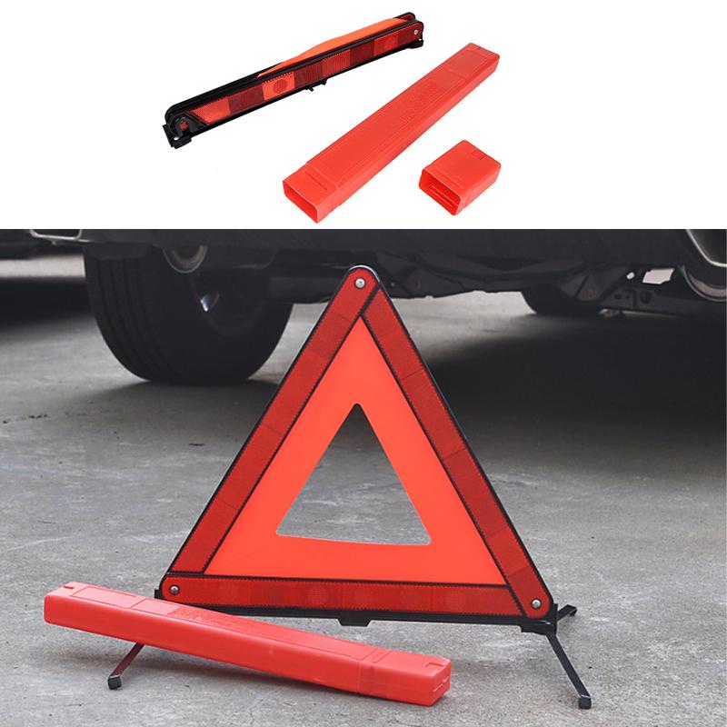 Car Warning Triangle Red Night Road Safety Hazard Foldable Reflective Tripod Emergency Breakdown Car Folded Stop Sign Reflector