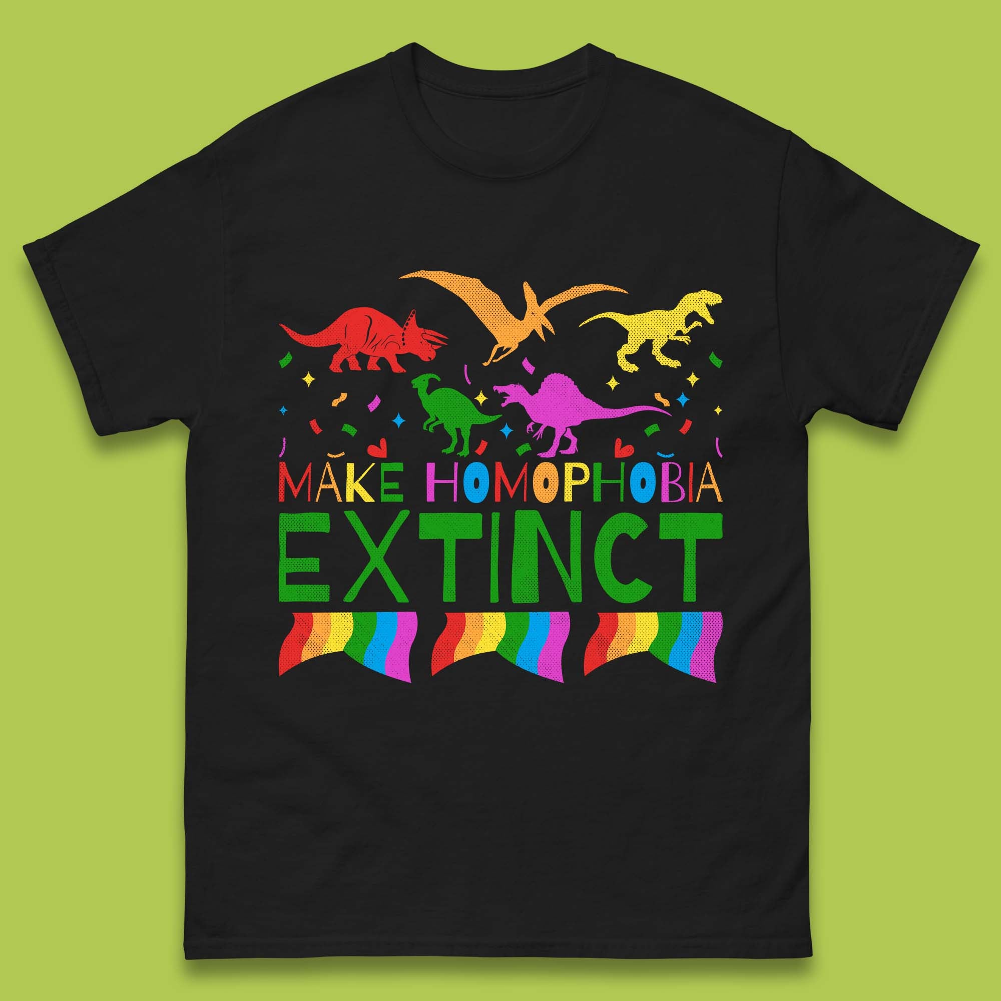 Make Homophobia Extinct Mens T-Shirt Womens Tops Tees XL