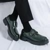 Hight Quality Spring New Street Style Patent Leather Loafers For Men's Black Hombre Business Casual Height Increasing Shoes