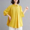 Women Summer Oversized Loose Shirts Large Size Casual Shirt Plus Size Black Tops