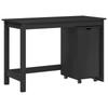 Desk Cabinet Set 2 Pieces Grey Solid Pine Wood