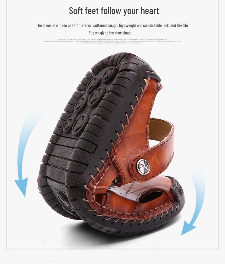 2025 Summer Plus Size Men's Closed-Toe Sandals & Casual Beach Shoes
