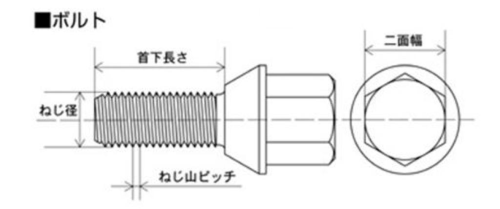 Wheel Bolt Bimecc Lug Bolt 17HEX C17F43B KYO-EI (Kyoei Sangyo) [M14XP1.25] 60° [Shank Length 43mm] [Color Black]
