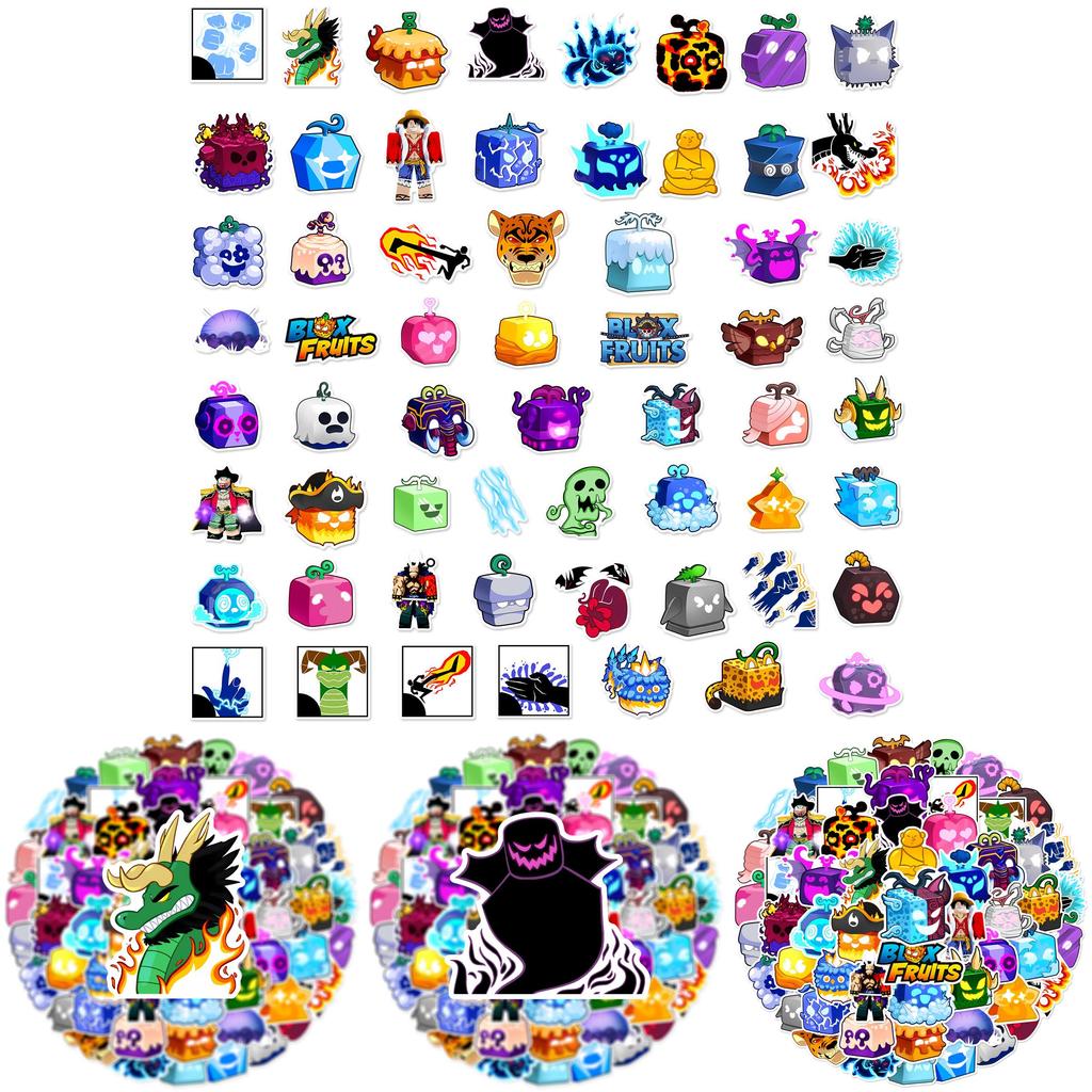 Set Vibrant și Durabil de Stickere Blox Fruits Pentru Decor Personalizat