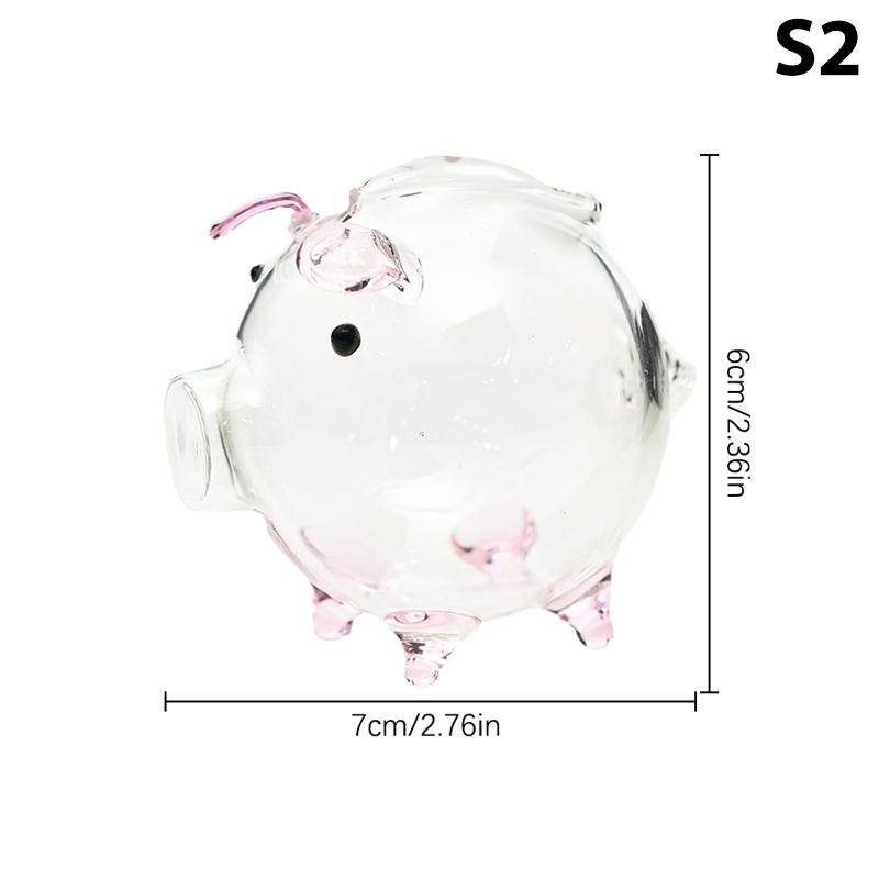 Mini Pig Money Jar Golden Beans Storage Box Transparent Piggy Bank Gold Glass Pig Ornaments Portable Coin Bank Saving Box Gift