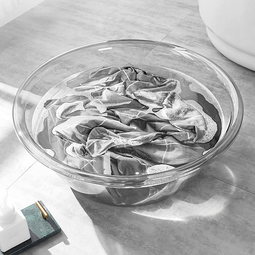 Wash Basin Transparent Round Washing Basin Kids Bath Basin Household Laundry Basin Face Cleansing