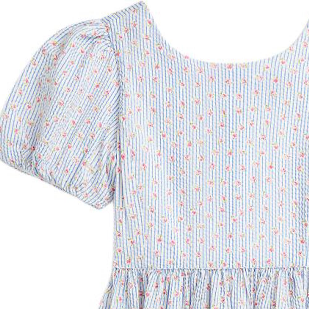 Polo Ralph Lauren Dress Ss25 Floral Pattern Cotton Bubbly Short Sleeve Kids Dresses Purple CWPODRSG3D20955-999