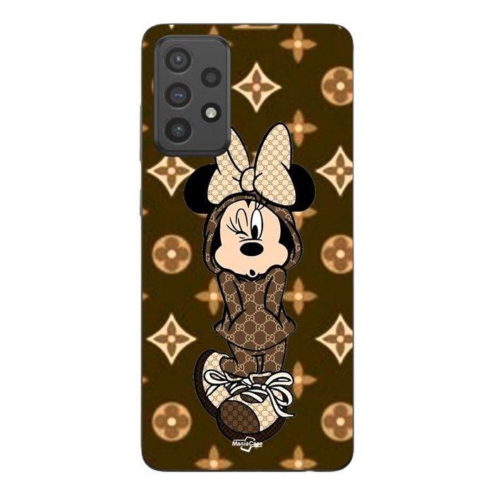 Coque de téléphone - MANIACASE - Samsung Galaxy A72 - Silicone - Souple - Minnie Disney LV marron