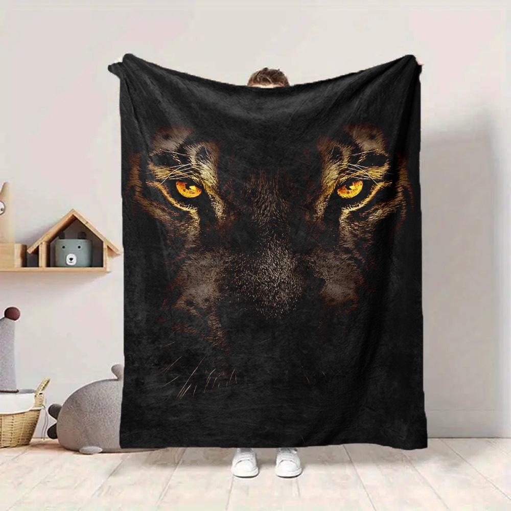 1pc Tiger Print Soft & Warm Polyester Knit Blanket, Digital Printed, All-Season Throw for Napping, Traveling, Sofa yy250906014