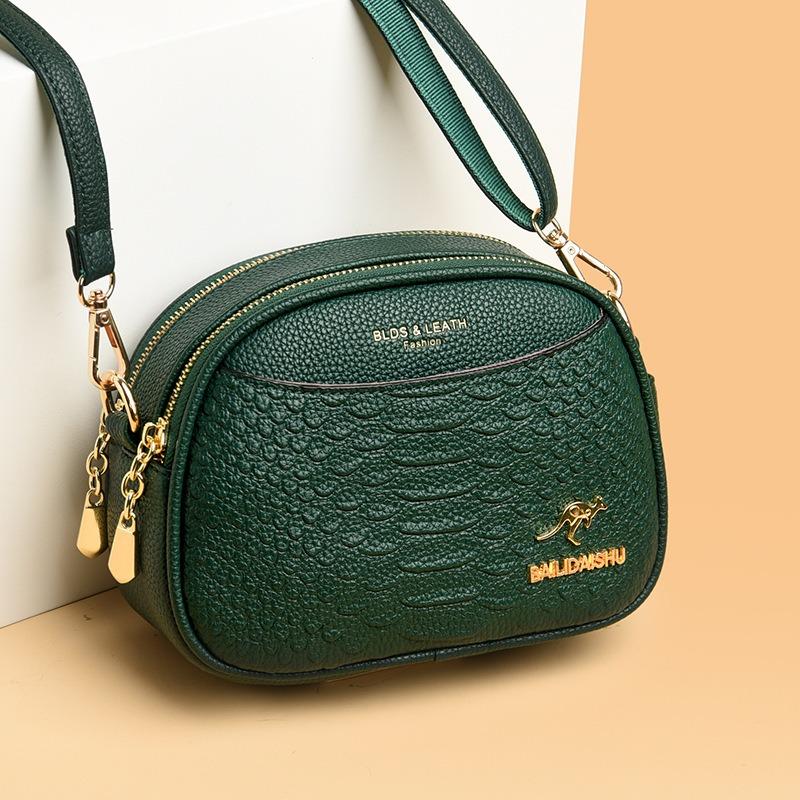 Women's Bag Crossbody Shoulder Bag Women's Fashion Crocodile Print Bag Multi-layer Small Square Bag