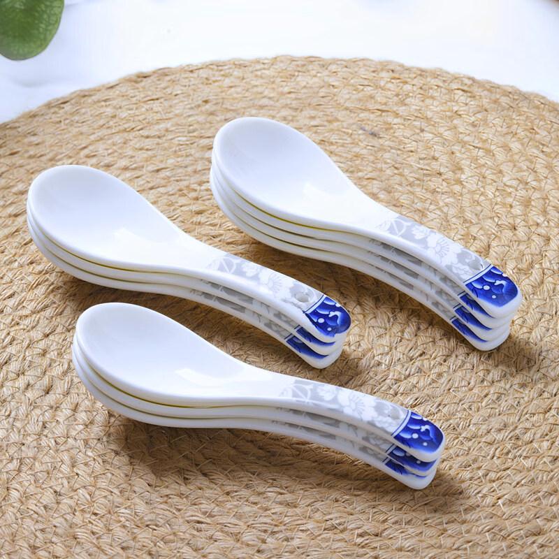 Set of 10 Ceramic Small Spoons