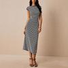 European Cross-Border Striped Knit Sleeveless Sheath Dress 2026 - Mid-Length Slim-Fit Women's Fashion