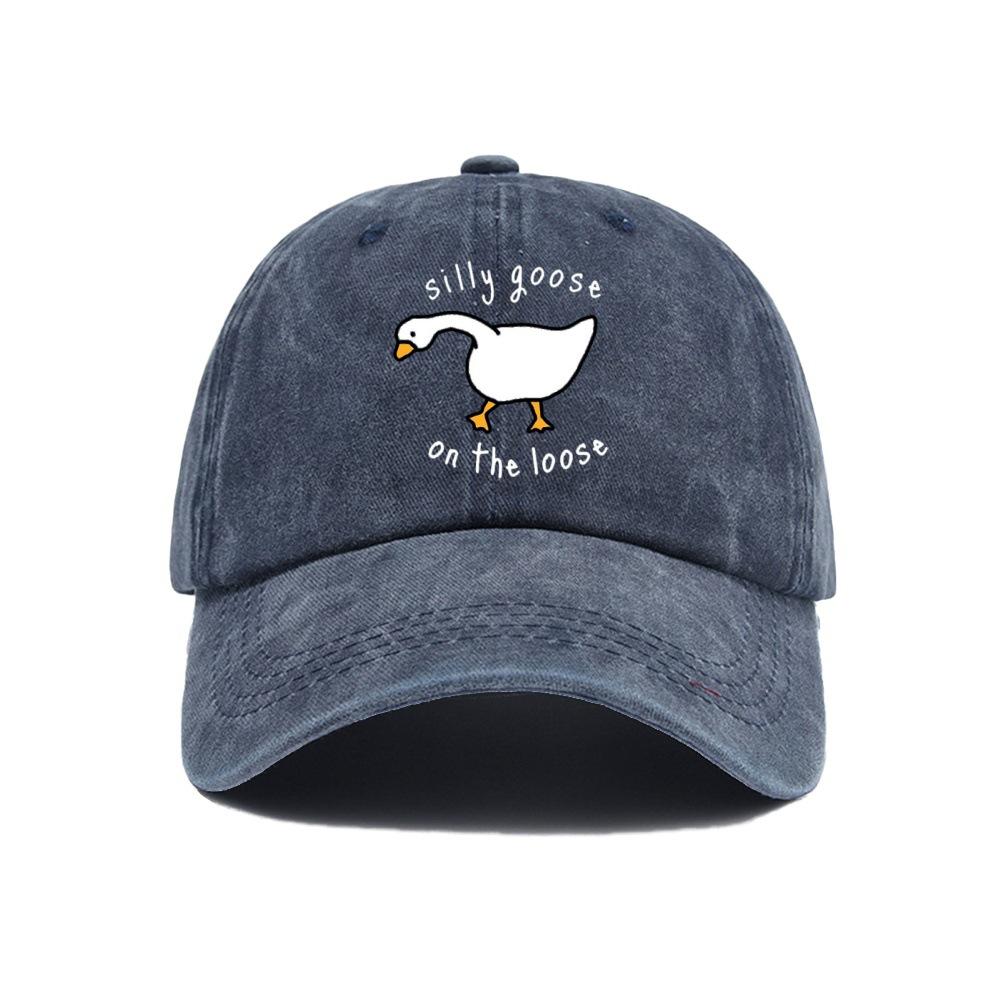 Große Gans Aufdruck Baseballkappe für Männer und Frauen, Kleine Frische Weiche Kappe mit Entenschnabel, Sonnenschutzmütze, Outdoor Sonnenschutz