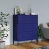 VidaXL Chest of Drawers Navy Blue 80x35x101.5 Cm Steel