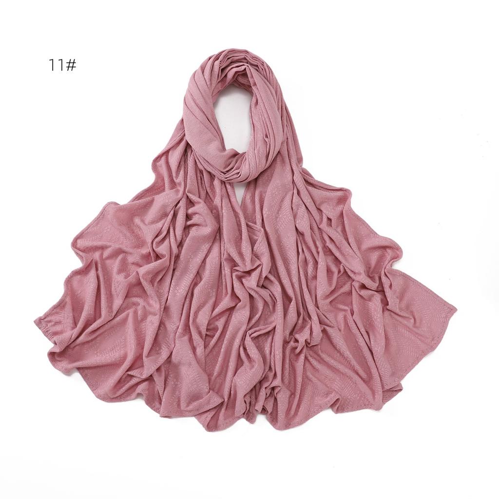 New Jacquard Flower Cotton Hijab Scarf For Women Bandana Long Shawl Headband Head Wraps Ramadan Turbans Luxury Brand 170*70cm