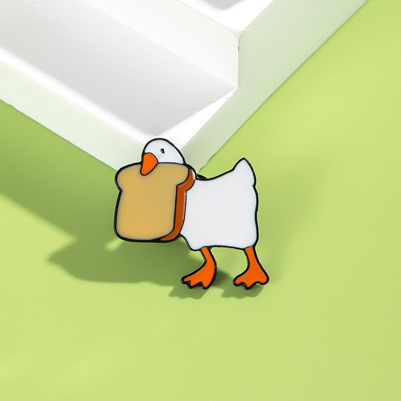 Spilla Creativa a Forma di Anatra Cartoon - Spilla in Lega Animale Carina per Vestiti