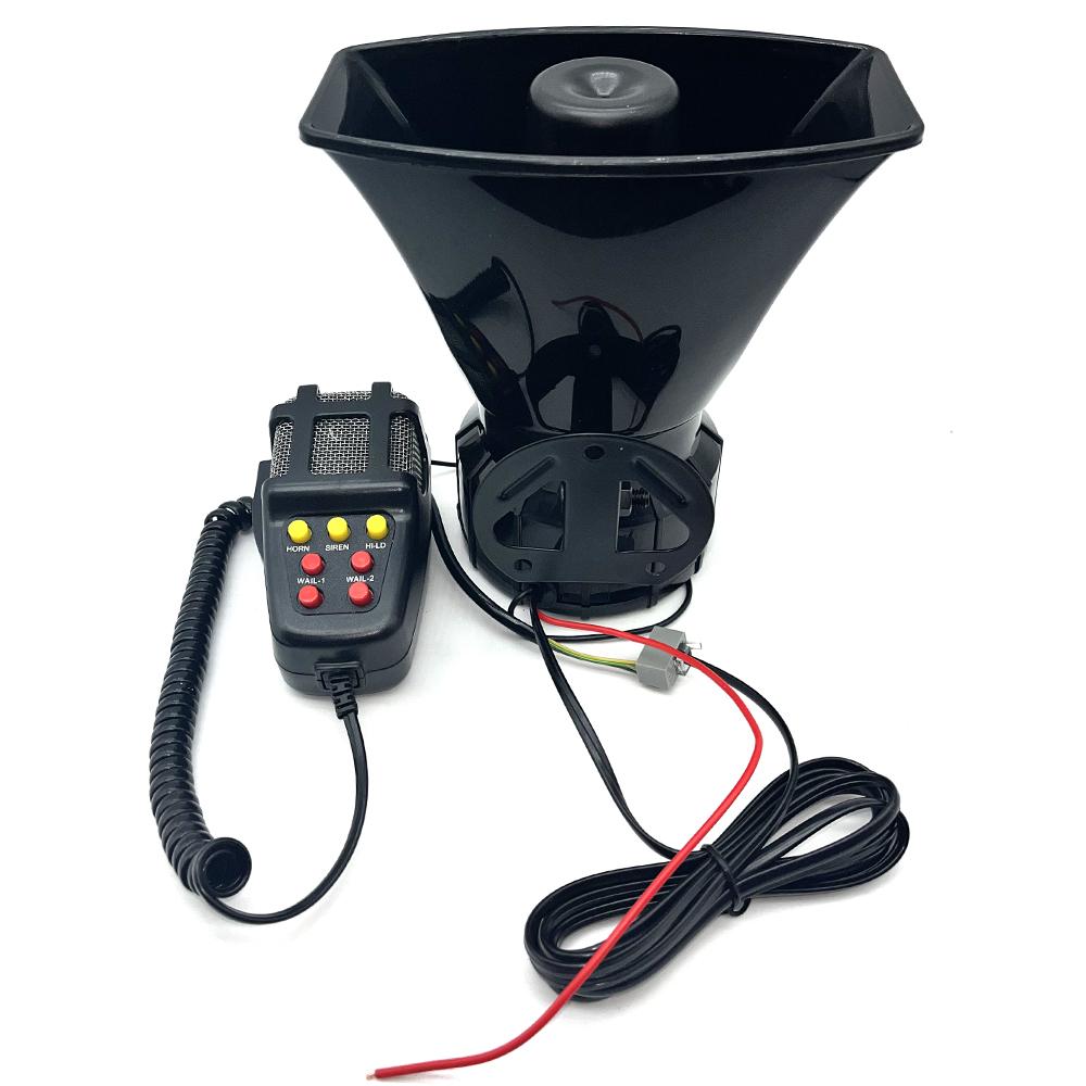 12V 125dB with MIC Loud Motorcycle 7 Sound Car Alarm Horn 100W Siren Vehicle Truck Warning Loudspeaker Plastic Police Firemen