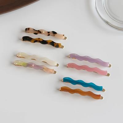 2 Stück/Set Acetat Haarspangen Einfach Niedlich Welle Geometrisch Seitliche Spangen Haarnadel Frauen Haarschmuck