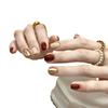 New Year's Manicure Pure Hand-wearing Nail Pieces Handmade High-end Simple Wine Red Jumping Magic Mirror Can Be Detached