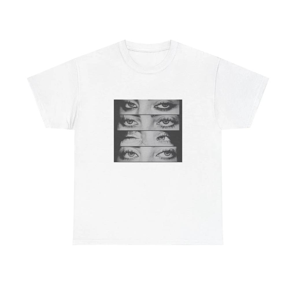 Sängerin Billie Eilish Augen Collage Grafikbedrucktes Baumwoll-T-Shirt für Unisex und Damen Sommerkleidung Mode Hiphop Fan T-Shirt