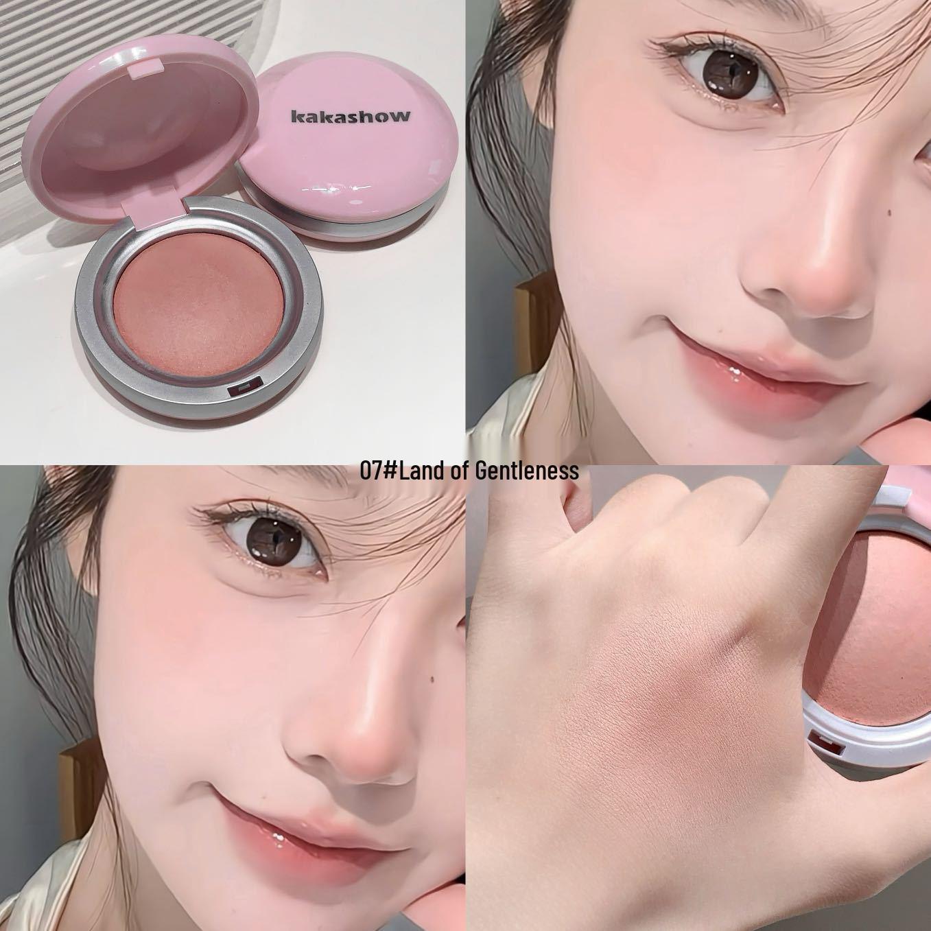 

Kakashow Luminous Soft Matte Blush: Silky, Single-Color Korean Style Powder.