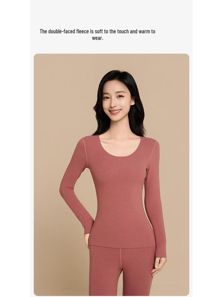 Ovieze Termisk Fleece Set: Unisex Sömlös Varm Överdel & Underdel för Vinter