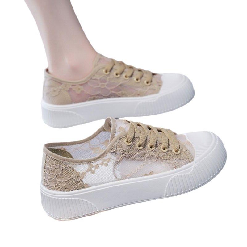 Spring and autumn 2024 new versatile comfortable soft-soled sports shoes big summer women's board shoes low-top little white shoes single shoes