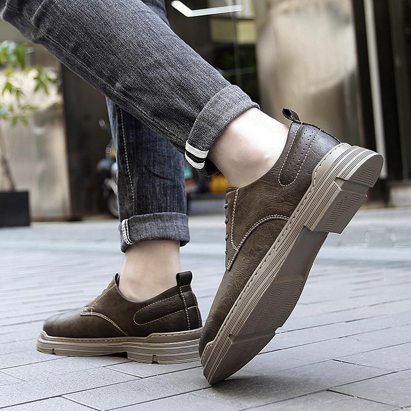 Hot Sale All-match Men Casual Shoes Genuine Leather Male Comfortable Walking Shoe Luxury Brand Lace-Up Oxfords for Men Shoes