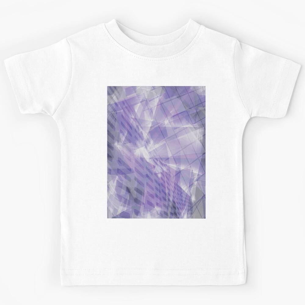 Retro Futuristic Geometric Abstract in Lavender Kids T-Shirt 140