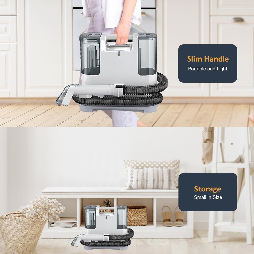 Håndholdt tepperenser 400W 9KPa Bærbar flekkfjerner for bil sofa kjæledyrhår spray suge integrert møbelrens maskin