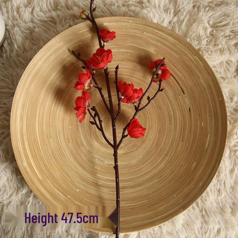 Шелковый бонсай «Цветущая слива» - Украшение для гостиной - Крупная искусственная цветочная композиция