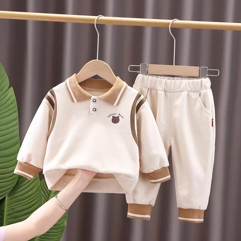 Spring Autumn Infant Tracksuits Pullover Tops T-Shirt Pants Two Piece Sets Baby Girls Clothes Kids Outfits Children Boys Toddler Sports Costume