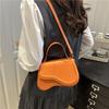 Popular new simple texture bag women's bag solid color shoulder crossbody portable small square bag