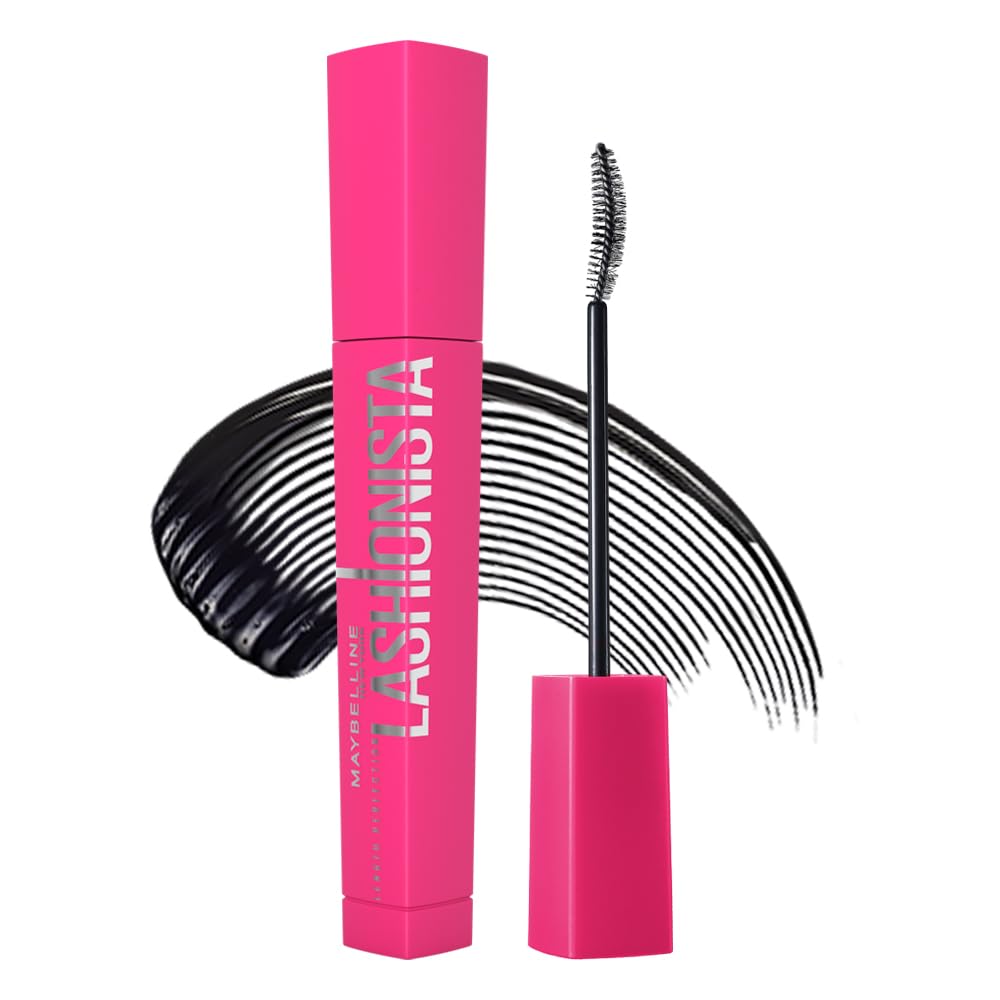 Maybelline Lashista N 01 Black Mascara water-soluble long-lasting curl hold fiber-infused.